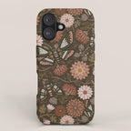 Moth Floral - Brown iPhone Case Gallery Image 1