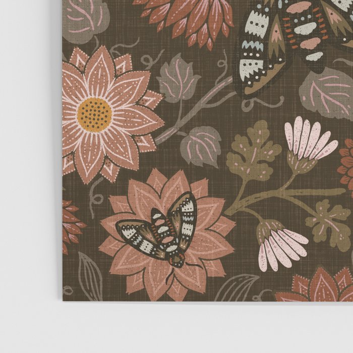 Moth Floral - Brown Poster Gallery Image 3