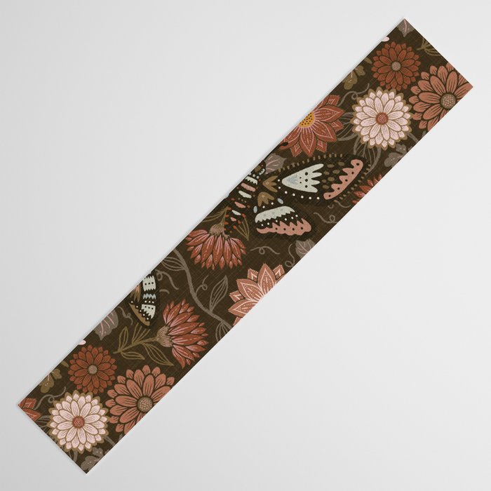 Moth Floral - Brown Table Runner Gallery Image 3