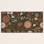 Moth Floral - Brown Desk Mat Gallery Image 3