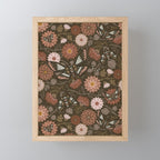Moth Floral - Brown Mini Art Print Gallery Image 1
