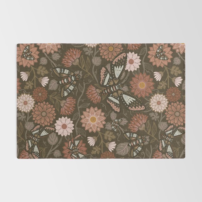 Moth Floral - Brown Rug Gallery Image 2