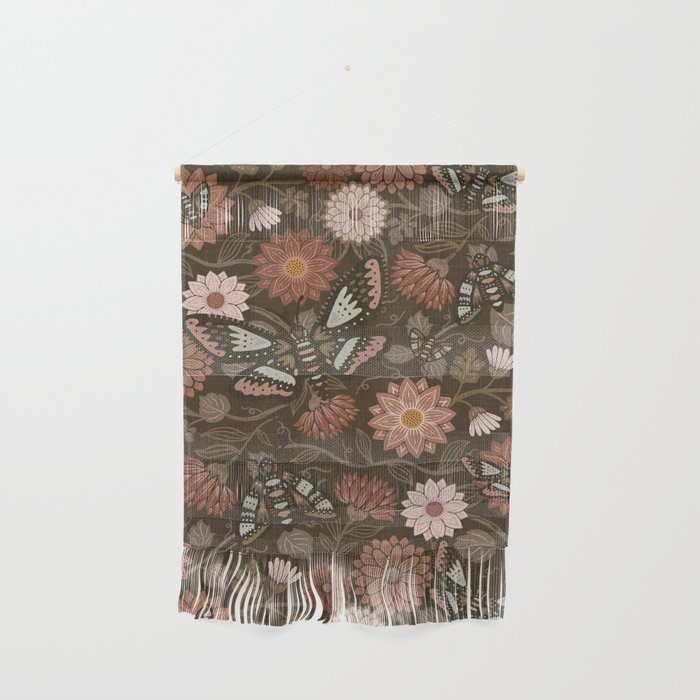 Moth Floral - Brown Wall Hanging Gallery Image 1