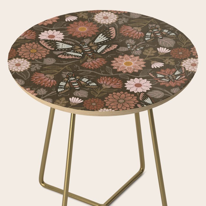 Moth Floral - Brown Side Table Gallery Image 2
