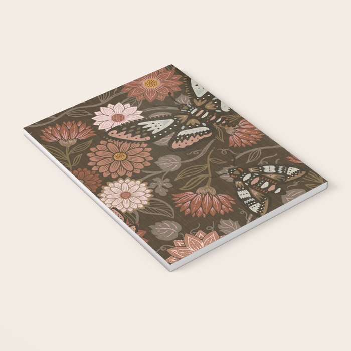 Moth Floral - Brown Notebook Gallery Image 3