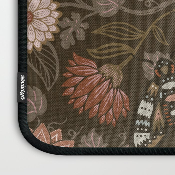 Moth Floral - Brown Laptop Sleeve Gallery Image 3