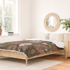 Moth Floral - Brown Duvet Cover Gallery Image 2