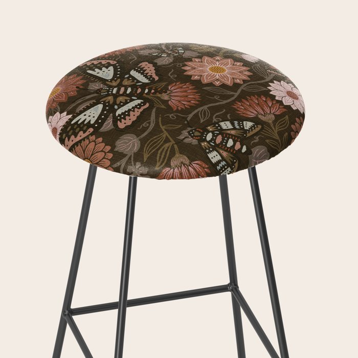 Moth Floral - Brown Stool Gallery Image 2