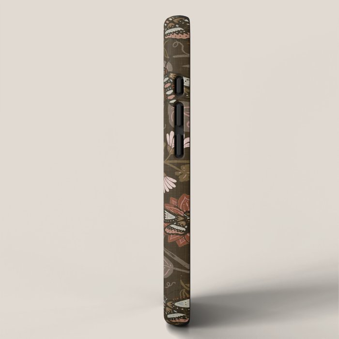 Moth Floral - Brown iPhone Case Gallery Image 2