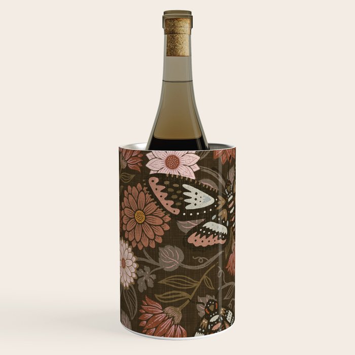 Moth Floral - Brown Wine Chiller Gallery Image 2