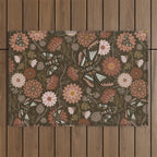 Moth Floral - Brown Outdoor Rug Gallery Image 1