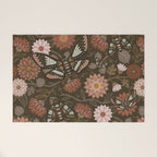 Moth Floral - Brown Welcome Mat Gallery Image 1