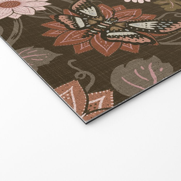 Moth Floral - Brown Welcome Mat Gallery Image 2