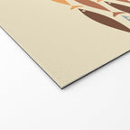Fish Stripe Mid-Century Modern Minimalism in Slate Blue Brown Orange Beige Welcome Mat Gallery Image 2
