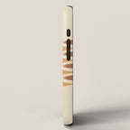 Fish Stripe Mid-Century Modern Minimalism in Slate Blue Brown Orange Beige iPhone Case Gallery Image 2