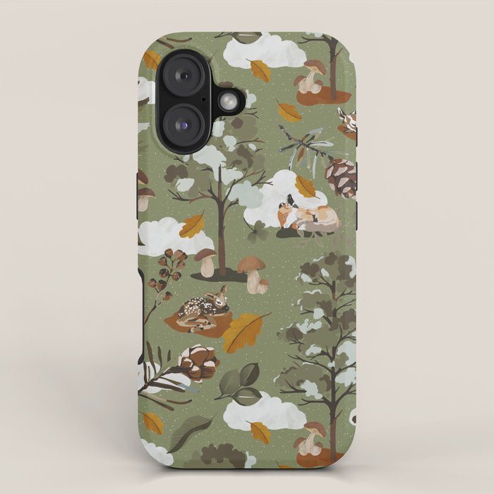 Baby animals in the leafy forest G iPhone Case Gallery Image 1