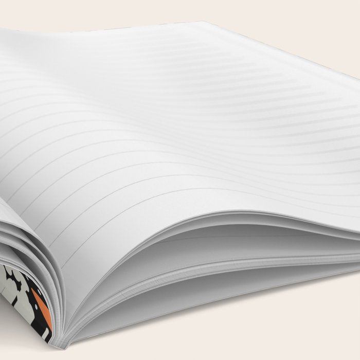 Blooming Abstract White and Orange Allium Flowers on Black Notebook Gallery Image 2