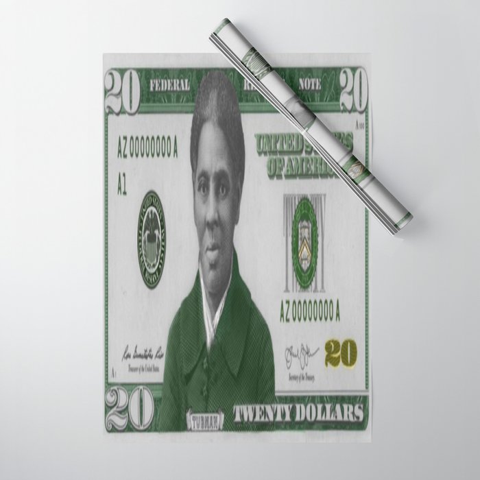 Proposed African American Icon Harriet Tubman Single U.S. Mint 20 Dollar bill Wrapping Paper Gallery Image 1
