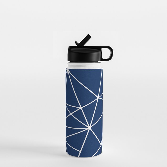 Triangle Geometric Art,  Navy Blue, Pieces Art Water Bottle Gallery Image 1
