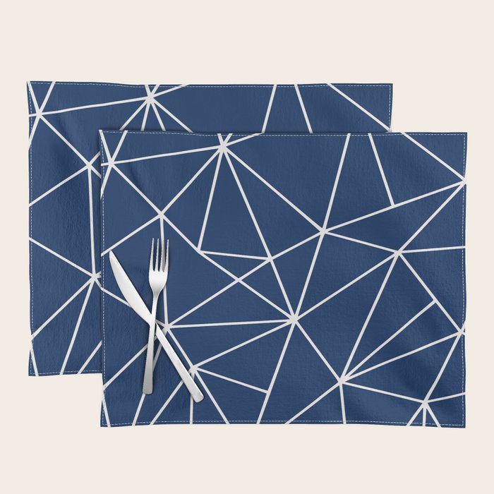 Triangle Geometric Art,  Navy Blue, Pieces Art Placemat Gallery Image 1