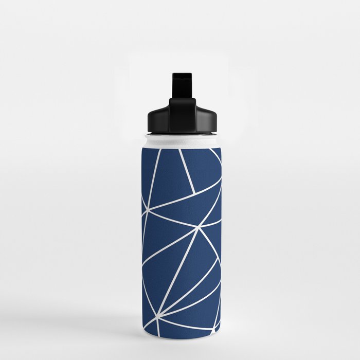 Triangle Geometric Art,  Navy Blue, Pieces Art Water Bottle Gallery Image 2