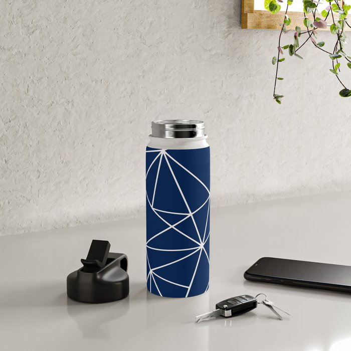 Triangle Geometric Art,  Navy Blue, Pieces Art Water Bottle Gallery Image 4
