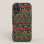Mangatsika Mountain Stripe - Gold, pink, and teal iPhone Case Gallery Image 1