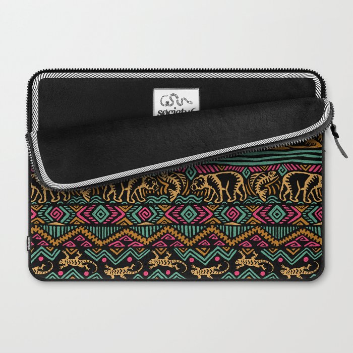 Mangatsika Mountain Stripe - Gold, pink, and teal Laptop Sleeve Gallery Image 2