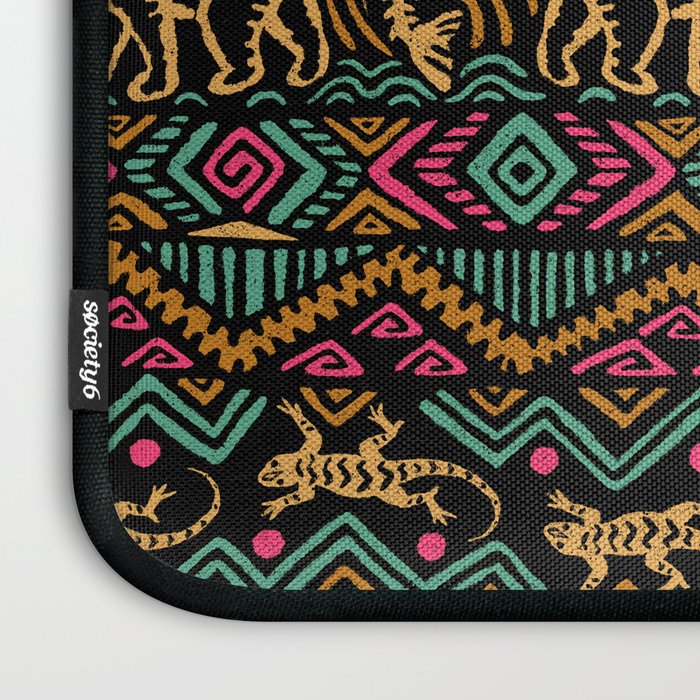 Mangatsika Mountain Stripe - Gold, pink, and teal Laptop Sleeve Gallery Image 3