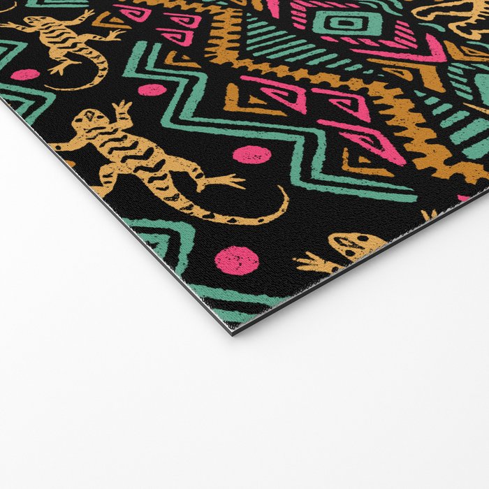 Mangatsika Mountain Stripe - Gold, pink, and teal Welcome Mat Gallery Image 2