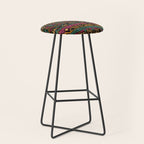 Mangatsika Mountain Stripe - Gold, pink, and teal Stool Gallery Image 1