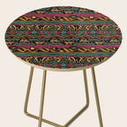 Mangatsika Mountain Stripe - Gold, pink, and teal Side Table Gallery Image 2