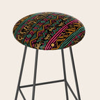 Mangatsika Mountain Stripe - Gold, pink, and teal Stool Gallery Image 2