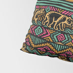 Mangatsika Mountain Stripe - Gold, pink, and teal Pillow Sham Gallery Image 4