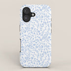 Ditsy Toile Floral Blue and White iPhone Case Gallery Image 1