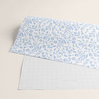 Ditsy Toile Floral Blue and White Wrapping Paper Gallery Image 2