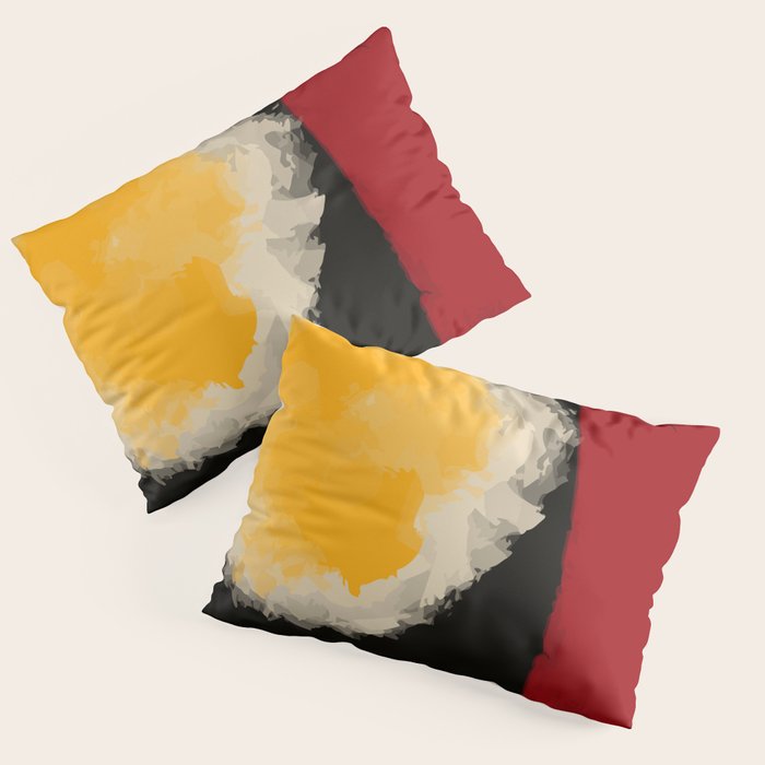 Zen abstract minimal red yellow and black Pillow Sham Gallery Image 3