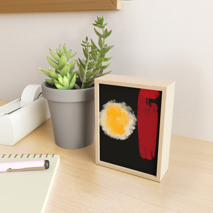 Zen abstract minimal red yellow and black Mini Art Print Gallery Image 2