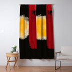 Zen abstract minimal red yellow and black Window Curtain Gallery Image 5