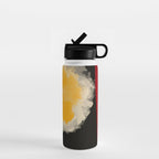 Zen abstract minimal red yellow and black Water Bottle Gallery Image 1