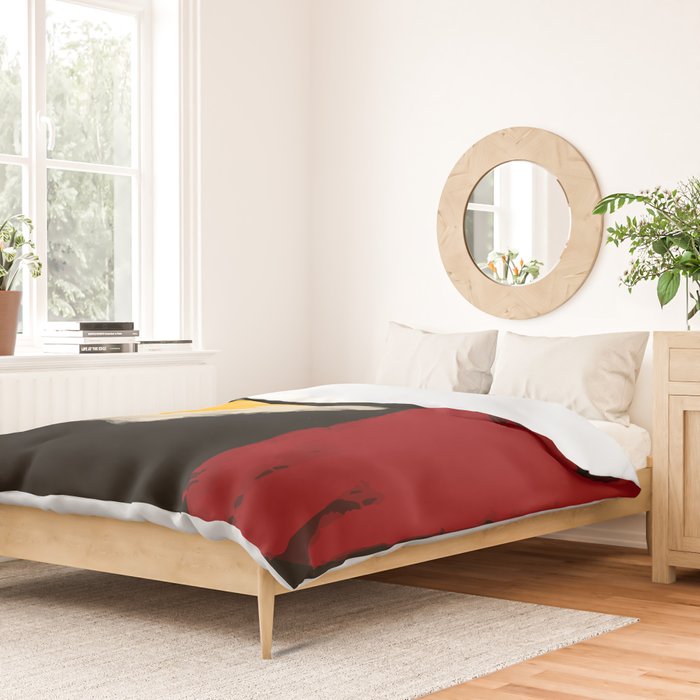 Zen abstract minimal red yellow and black Duvet Cover Gallery Image 2