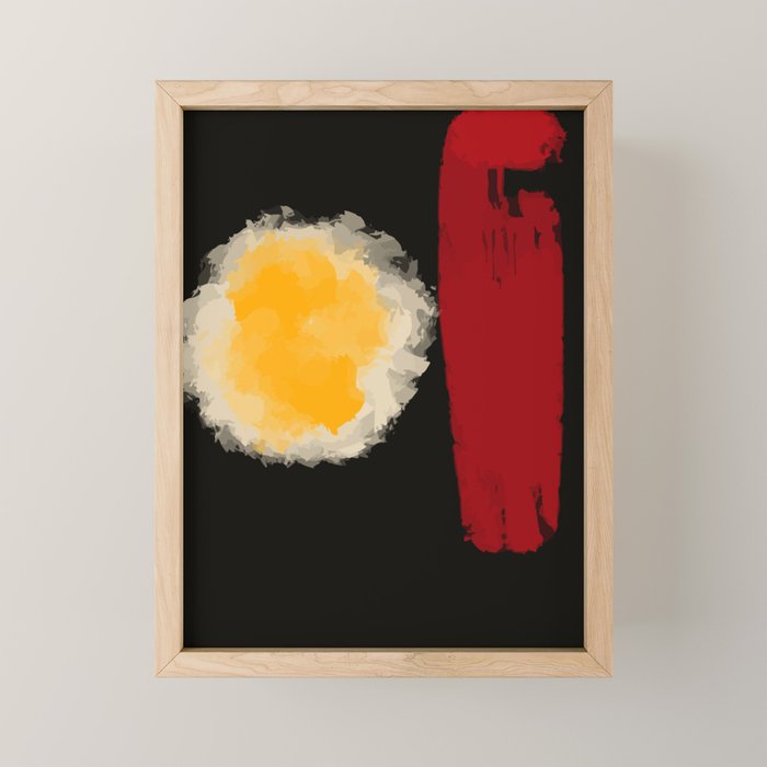 Zen abstract minimal red yellow and black Mini Art Print Gallery Image 1