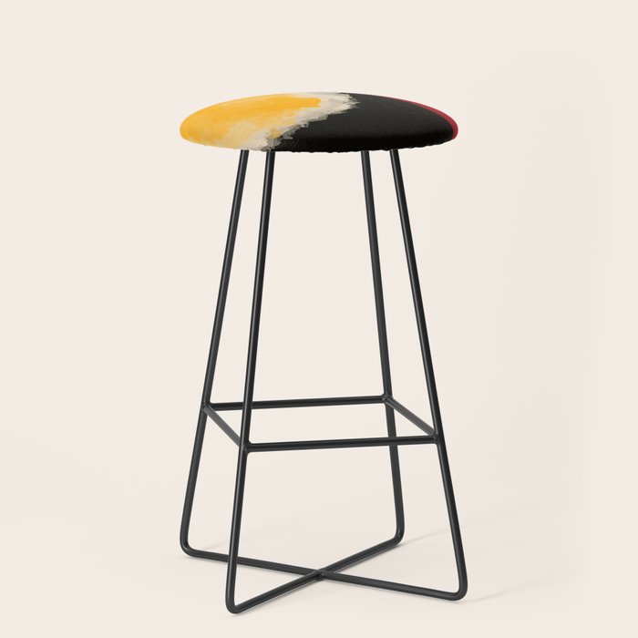 Zen abstract minimal red yellow and black Stool Gallery Image 1