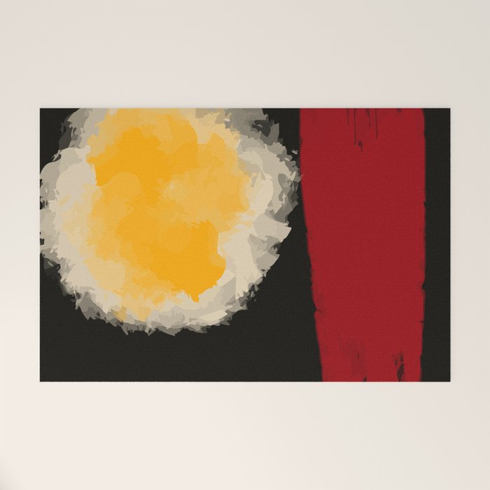 Zen abstract minimal red yellow and black Welcome Mat Gallery Image 1
