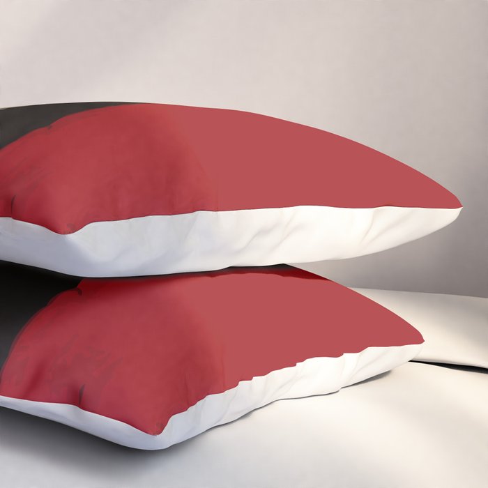 Zen abstract minimal red yellow and black Pillow Sham Gallery Image 3