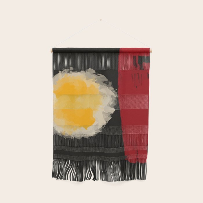 Zen abstract minimal red yellow and black Wall Hanging Gallery Image 1