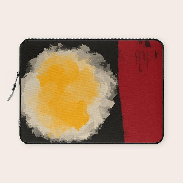 Zen abstract minimal red yellow and black Laptop Sleeve Gallery Image 1
