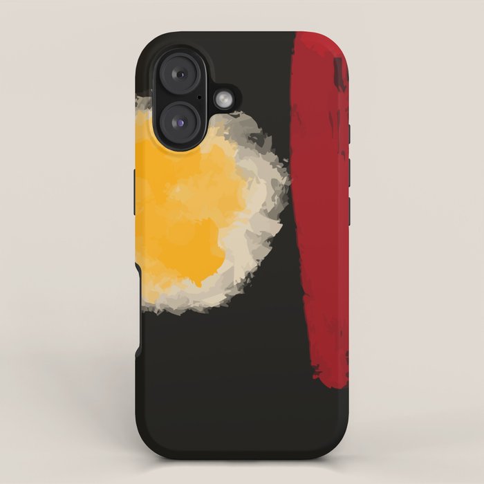 Zen abstract minimal red yellow and black iPhone Case Gallery Image 1