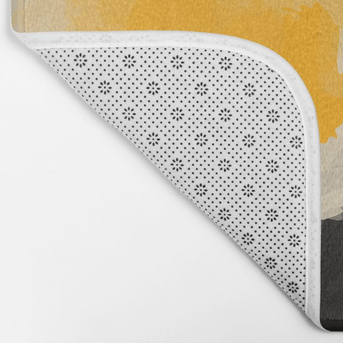 Zen abstract minimal red yellow and black Bath Mat Gallery Image 2