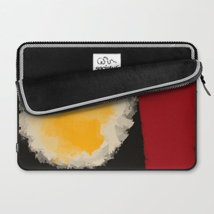Zen abstract minimal red yellow and black Laptop Sleeve Gallery Image 2